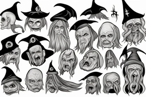 a creepy wizard tattoo idea