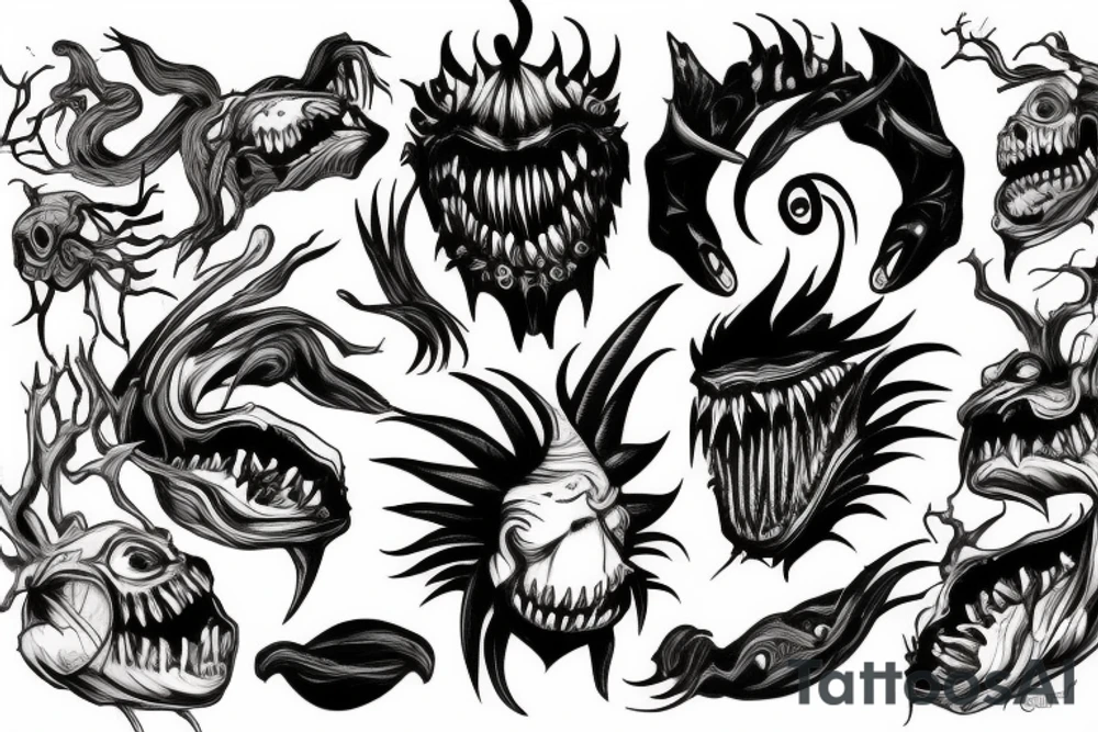 a horrifying creature tattoo idea