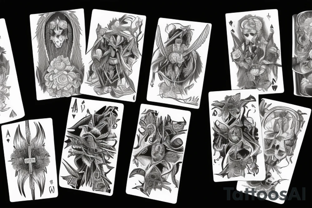 angel of death dealing cards tattoo idea