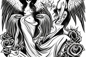 angel of death dealing cards tattoo idea