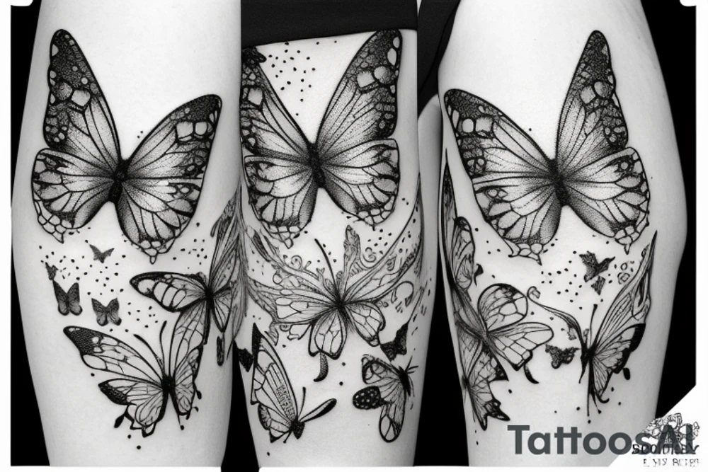 Fairy butterfly woodland realistic tattoo idea