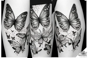 Fairy butterfly woodland realistic tattoo idea