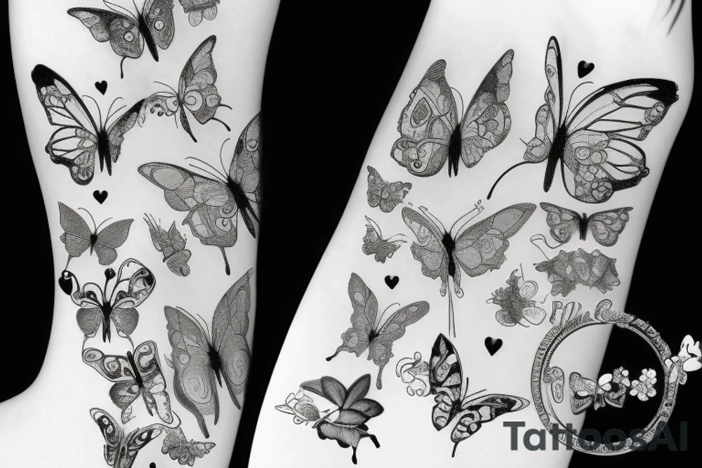 Fairy butterfly woodland realistic tattoo idea