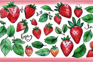 Strawberry cute tattoo idea