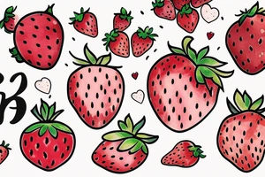 Strawberry cute tattoo idea