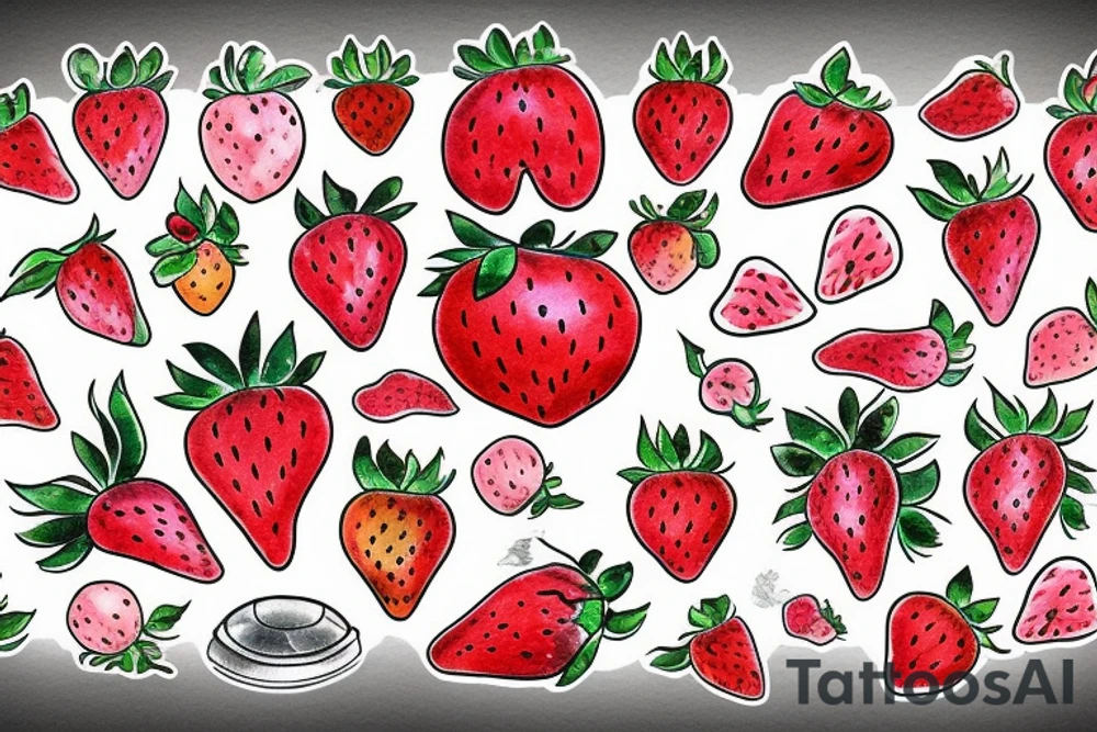 Strawberry tattoo idea