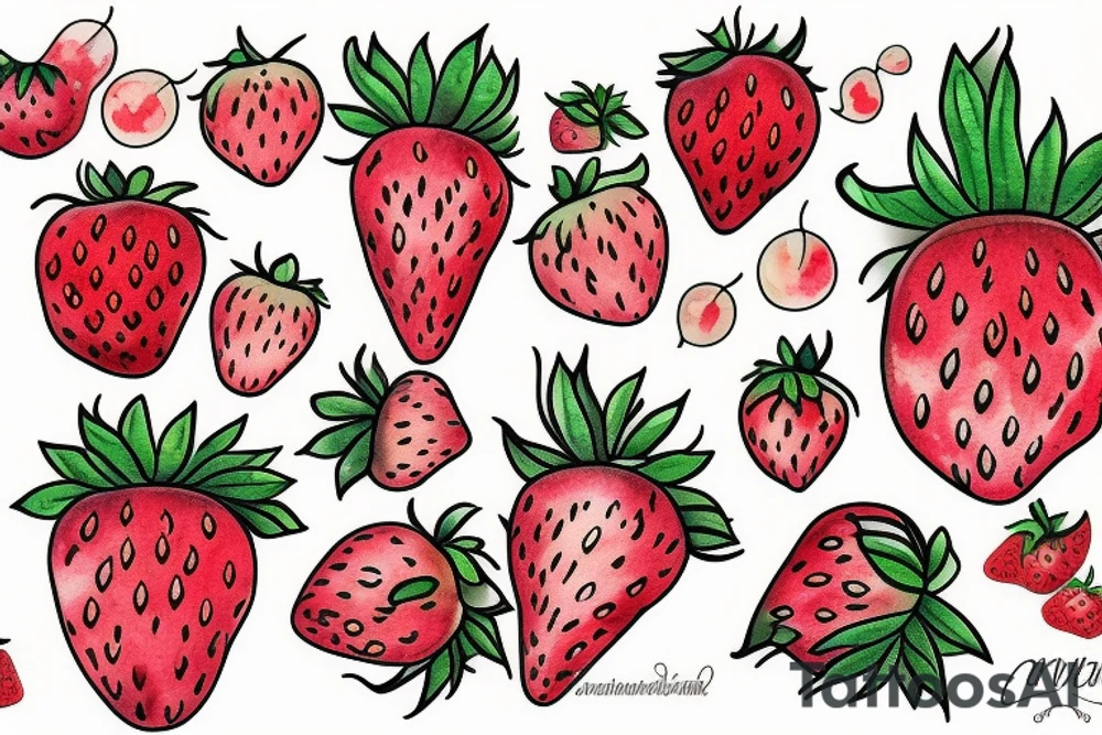 Strawberry tattoo idea
