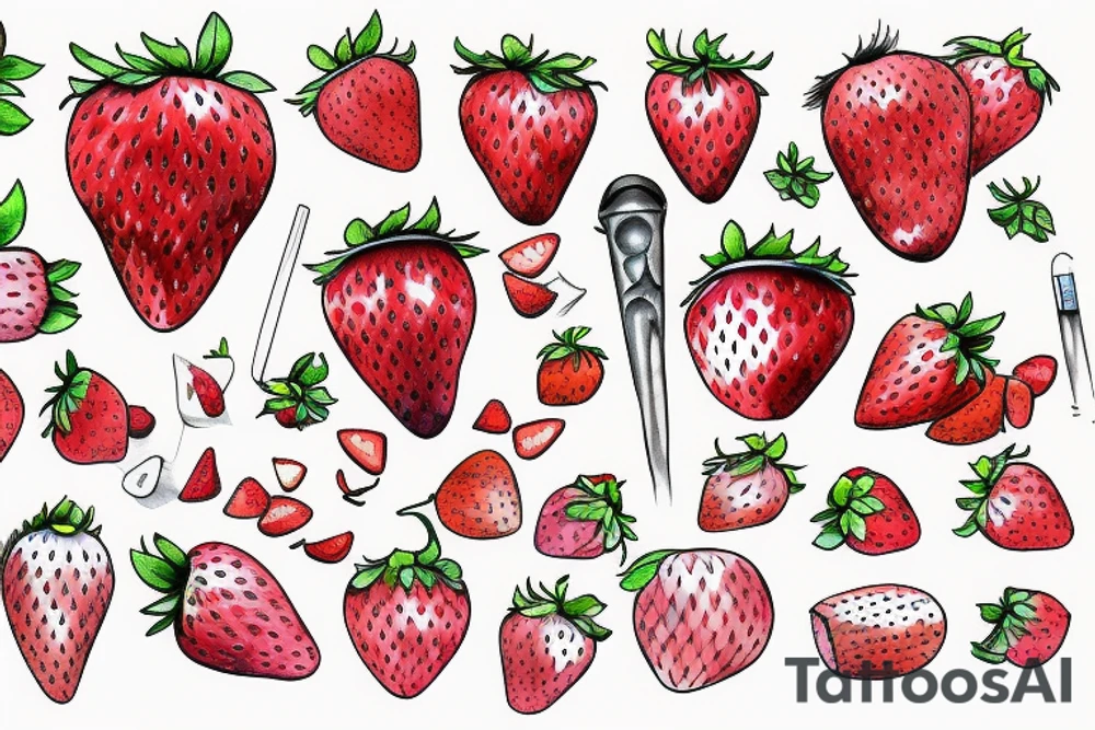 Anime strawberry tattoo idea