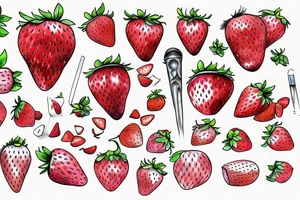 Anime strawberry tattoo idea