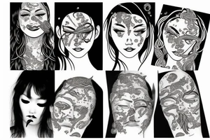 Medusa face with tears tattoo idea