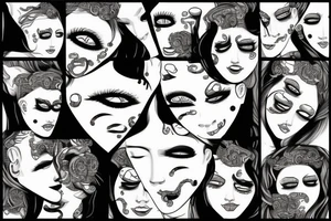 Medusa face crying tattoo idea