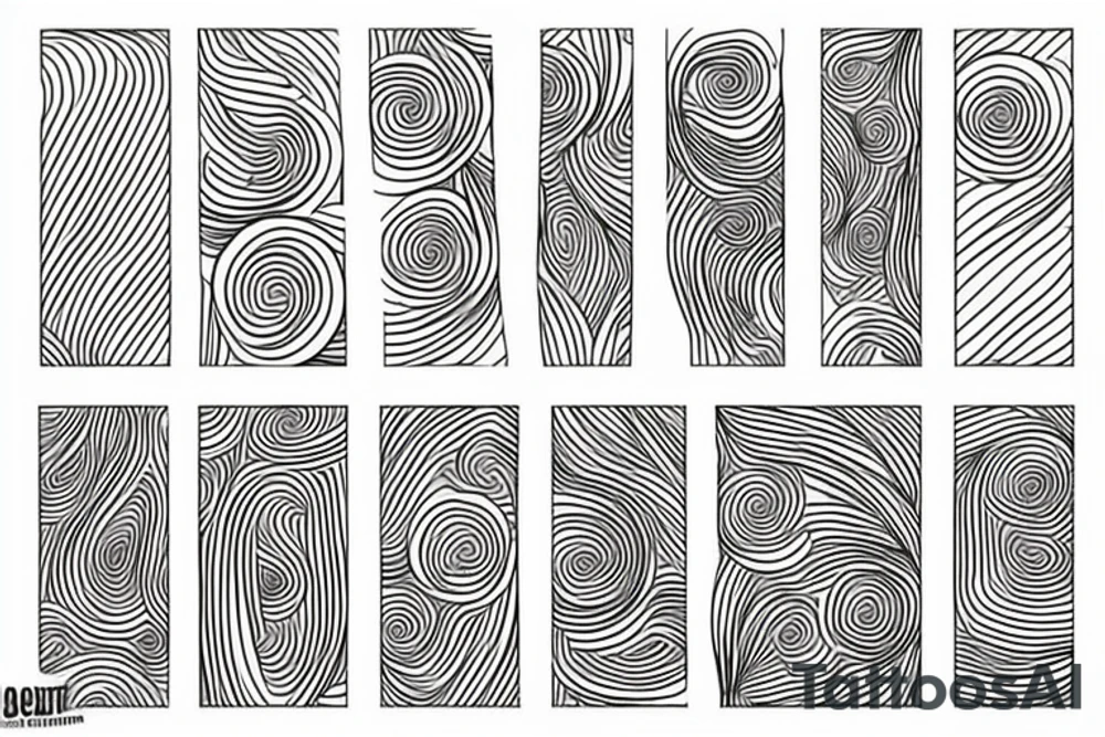 Black abstract lines tattoo idea