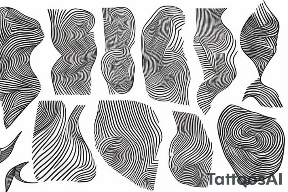 Black abstract lines tattoo idea