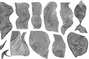 Black abstract lines tattoo idea