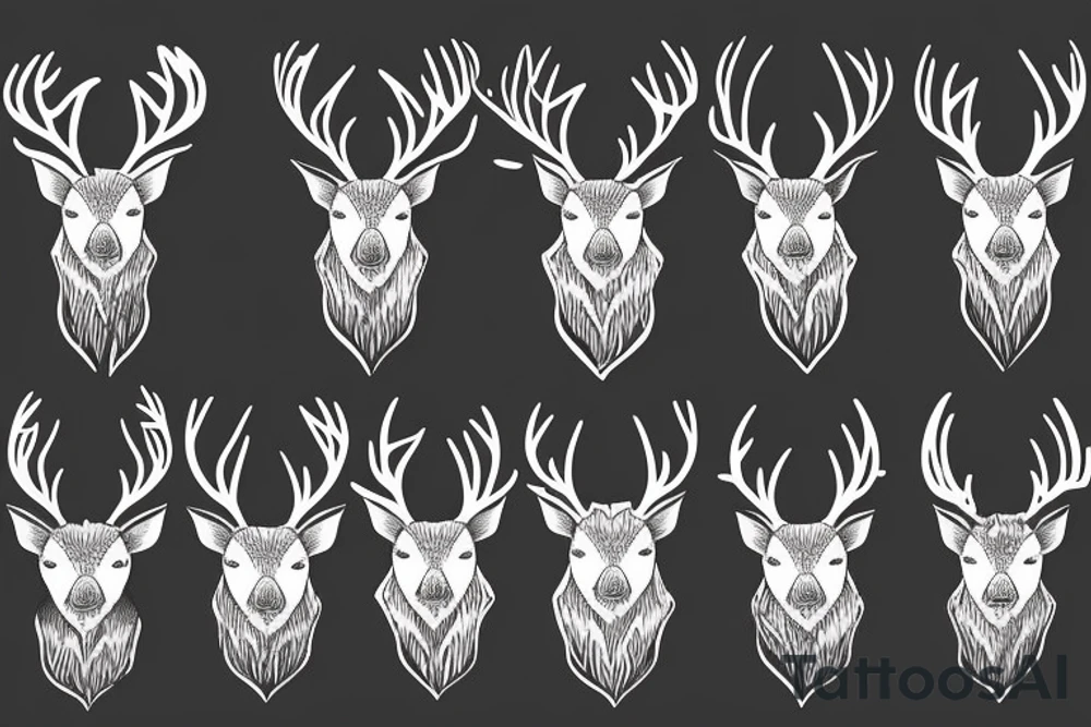 Demonic deer with red eyes tattoo idea