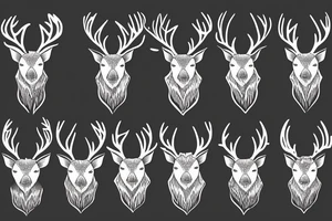 Demonic deer with red eyes tattoo idea