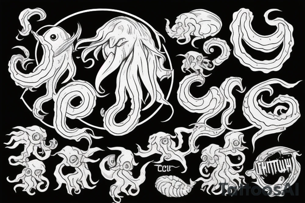 Cthulhu driving German tank tattoo idea