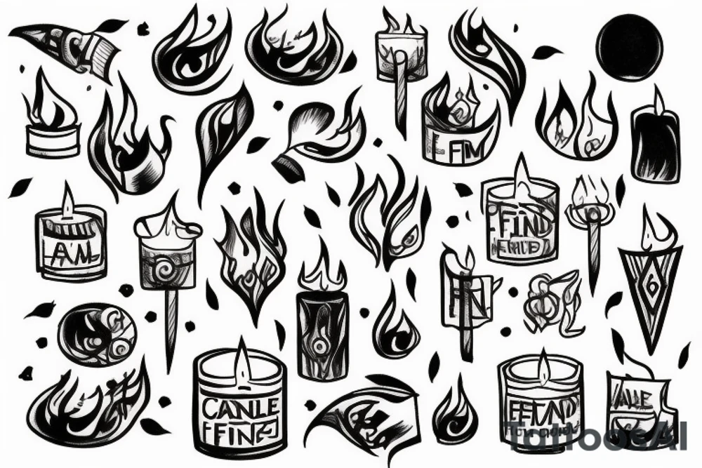 Candle without fire tattoo idea
