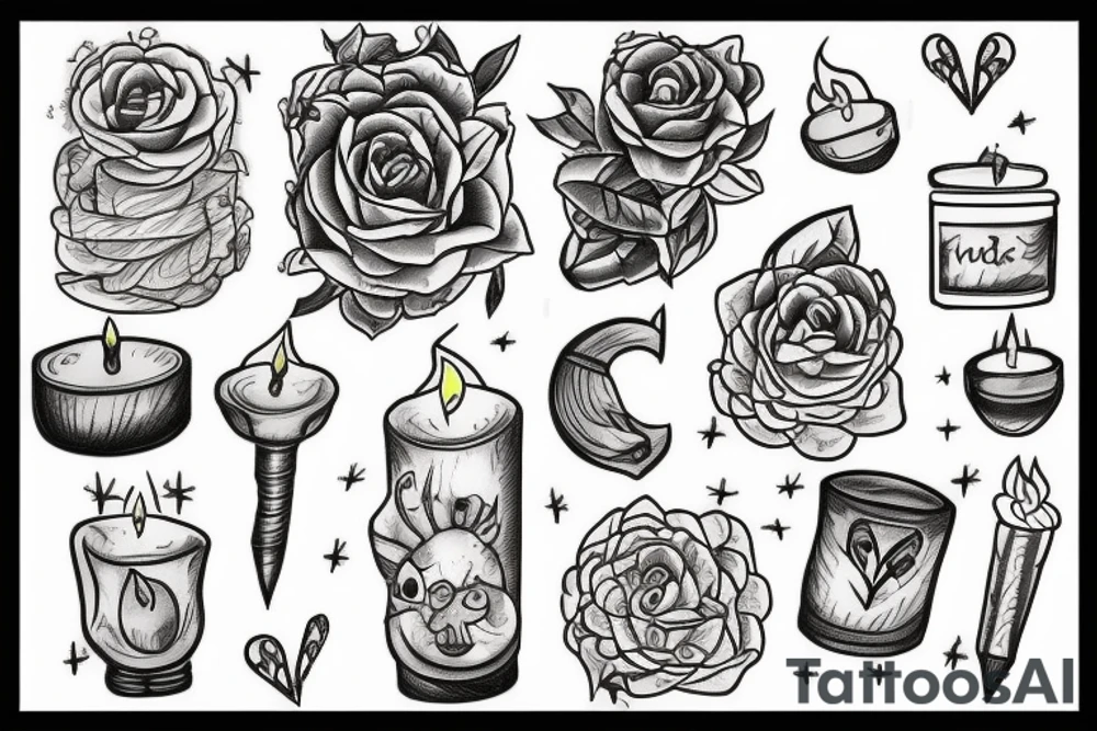 Candle without fire tattoo idea