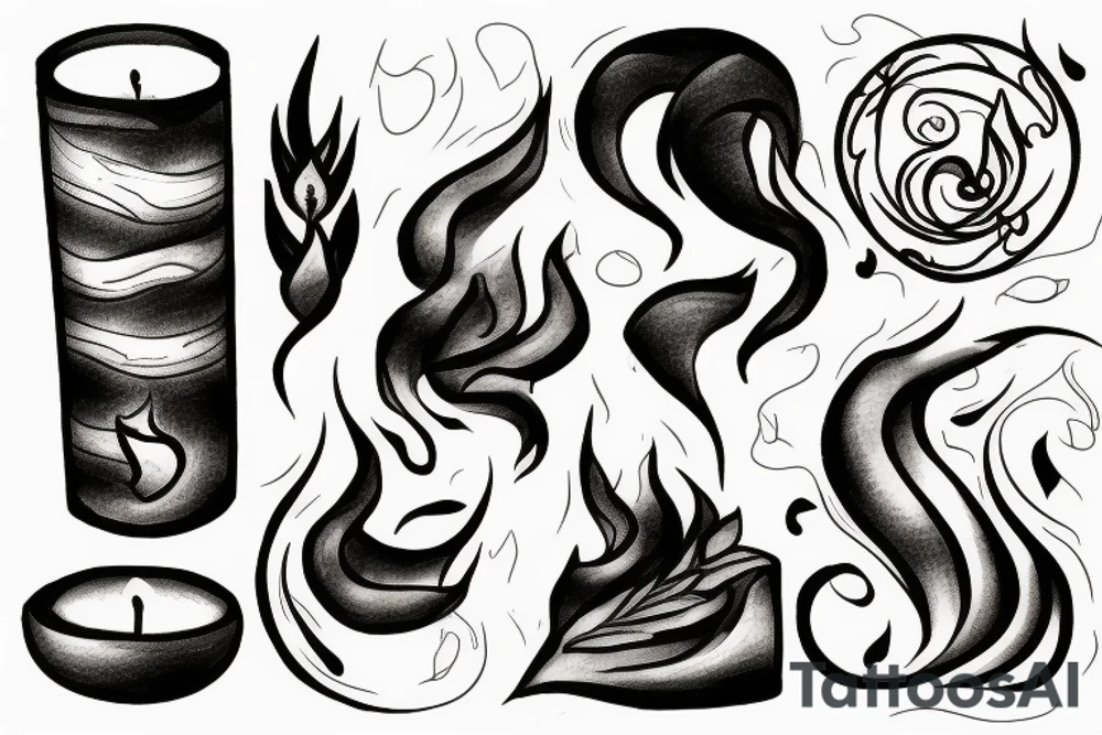 Extinguished candle tattoo idea