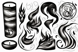 Extinguished candle tattoo idea