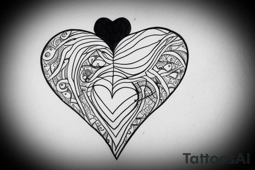 Heart with hole tattoo idea