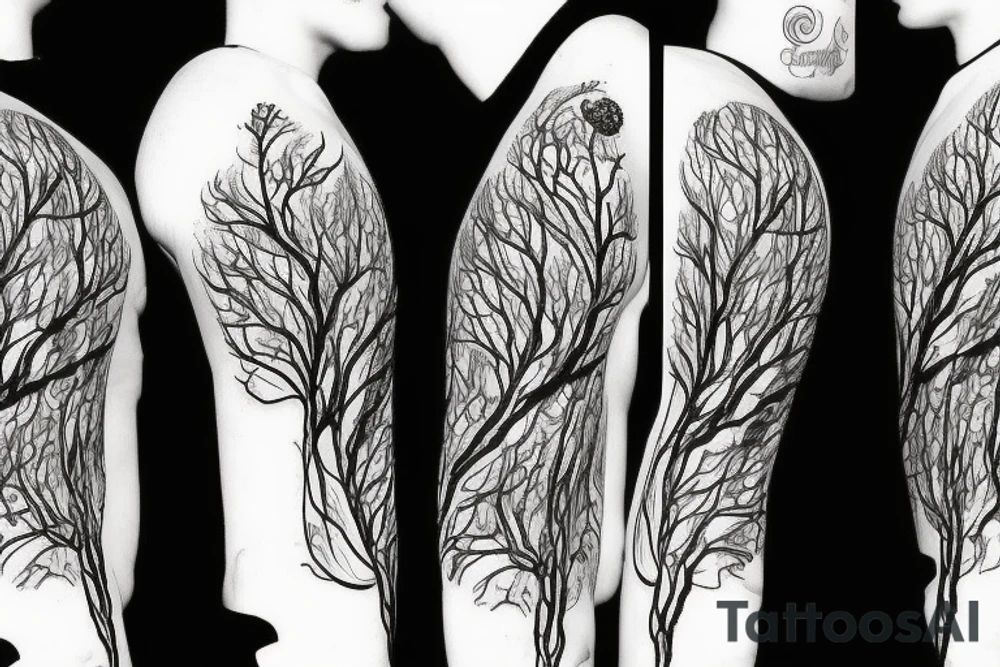 tree with faces in it tattoo idea