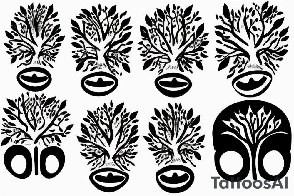 tree with faces in it tattoo idea