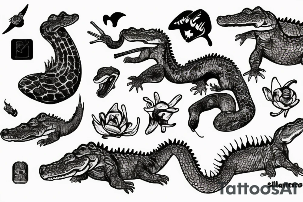 alligator tattoo idea