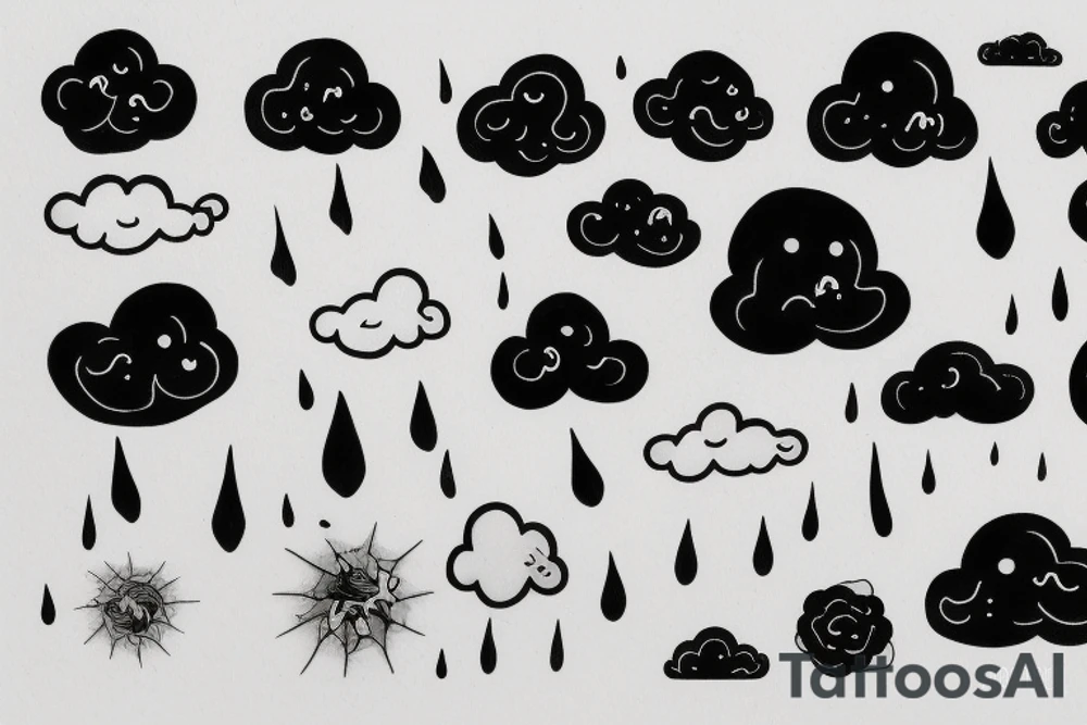 Rain cloud tattoo idea