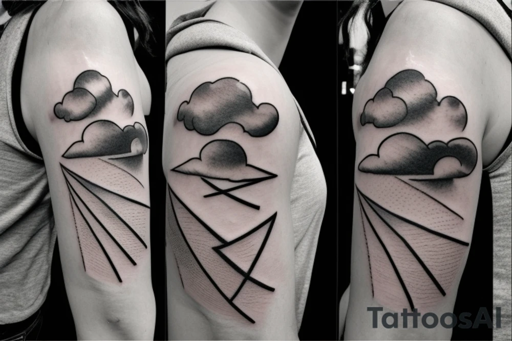 Rain cloud with thunderstorm tattoo idea