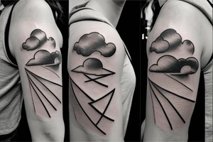 Rain cloud with thunderstorm tattoo idea
