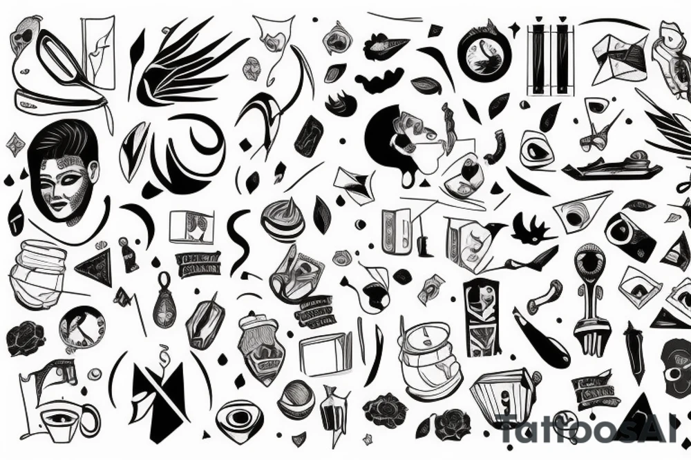 sentence: 
"sérios curiosos x criativos bem-dispostos" tattoo idea