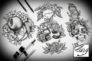 An apple and a bridge tattoo idea