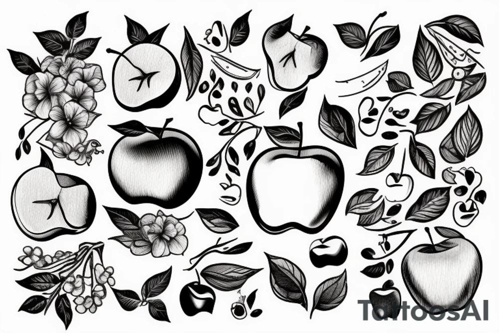 An apple and a bridge tattoo idea