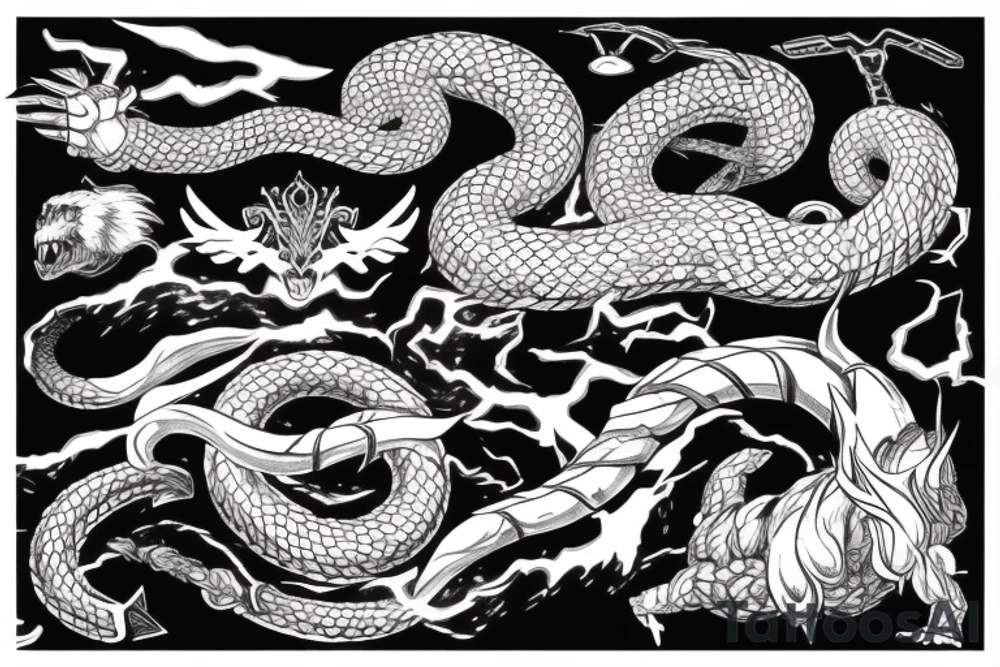 Thor fighting jörmungandr tattoo idea
