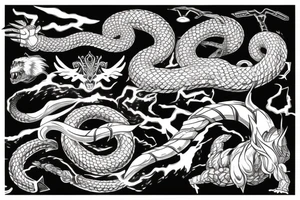 Thor fighting jörmungandr tattoo idea