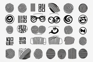 Striped glasses, the number 7, the Korean symbols 최세영 tattoo idea