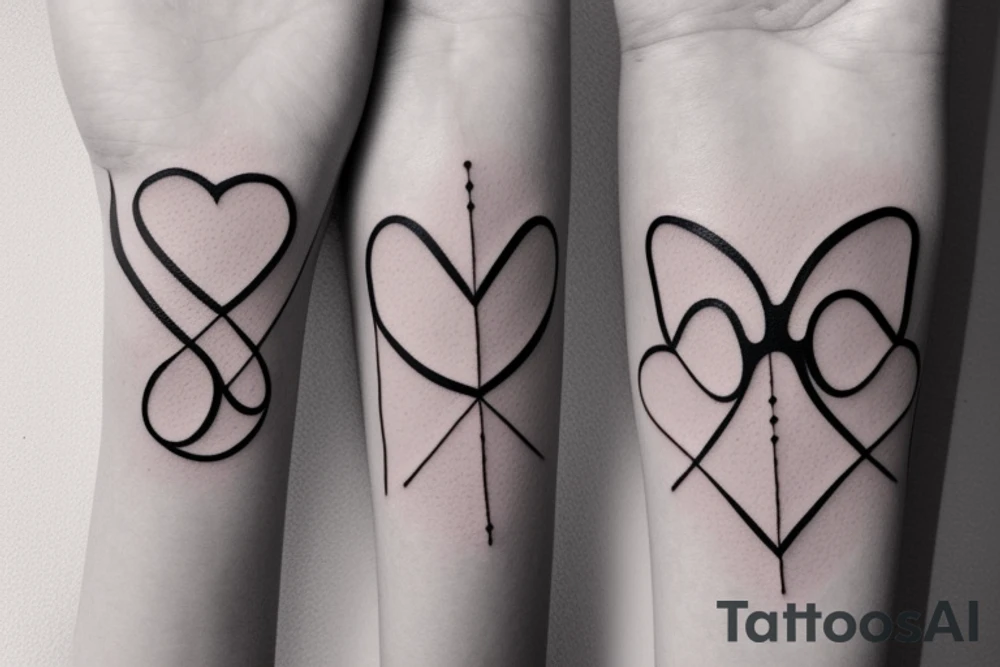 Square frame eyeglasses, 707, heart tattoo idea