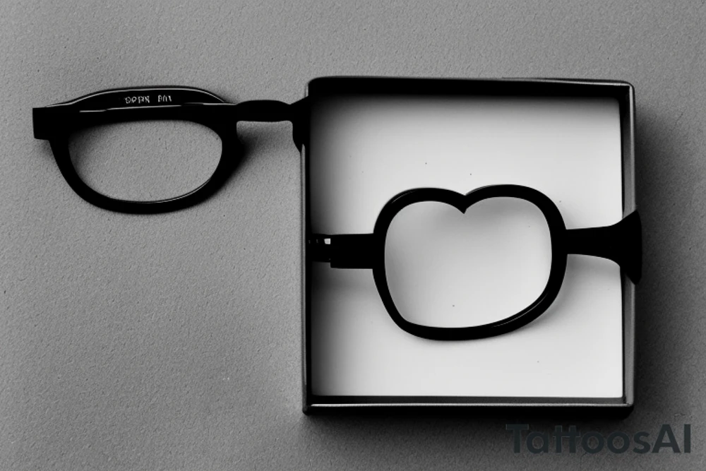 Square frame eyeglasses, 707, heart tattoo idea