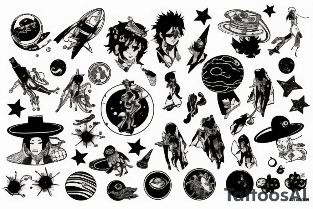 space cowboy tattoo idea