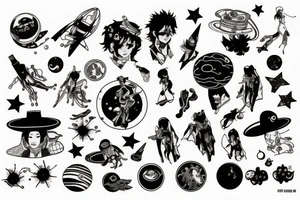 space cowboy tattoo idea