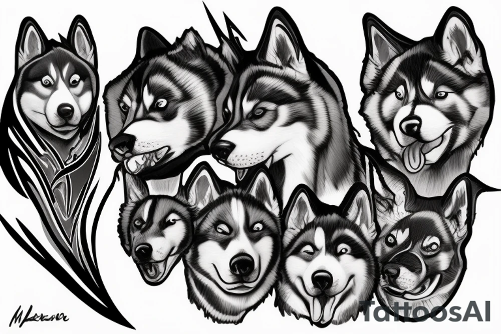 Husky storm tattoo idea