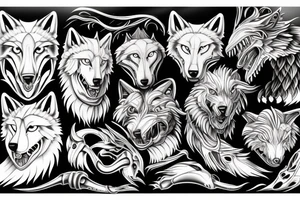 Fenrir wolf in artistic form tattoo idea