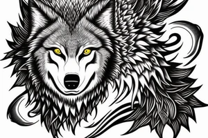 Fenrir wolf in artistic form tattoo idea