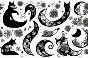 Fox and moon tattoo idea
