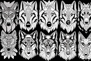 Fenrir wolf in artistic form tattoo idea