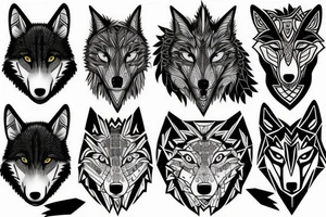 Fenrir wolf in artistic form tattoo idea