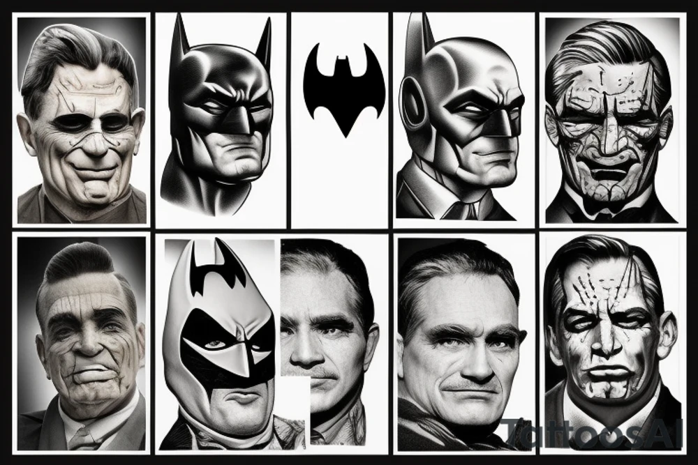 Mount Rushmore Batman Villans tattoo idea
