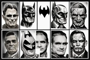 Mount Rushmore Batman Villans tattoo idea